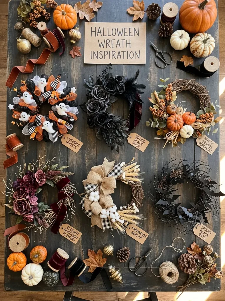 1. Choosing Your Spooky Halloween Wreath Style