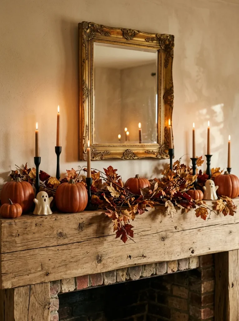 1. Cozy Halloween Mantel