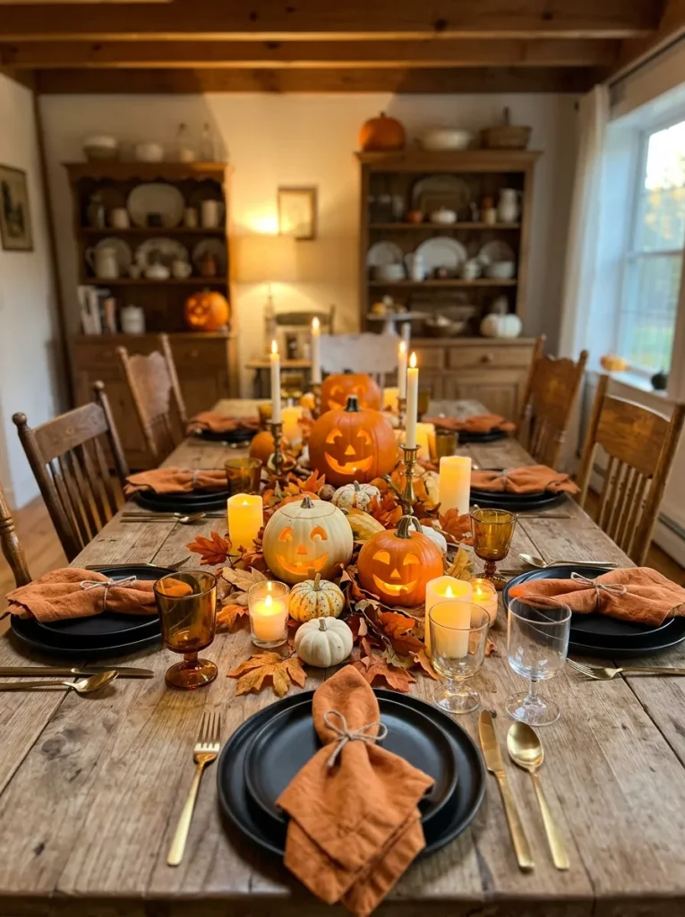 1. Smiling Pumpkin Centerpieces