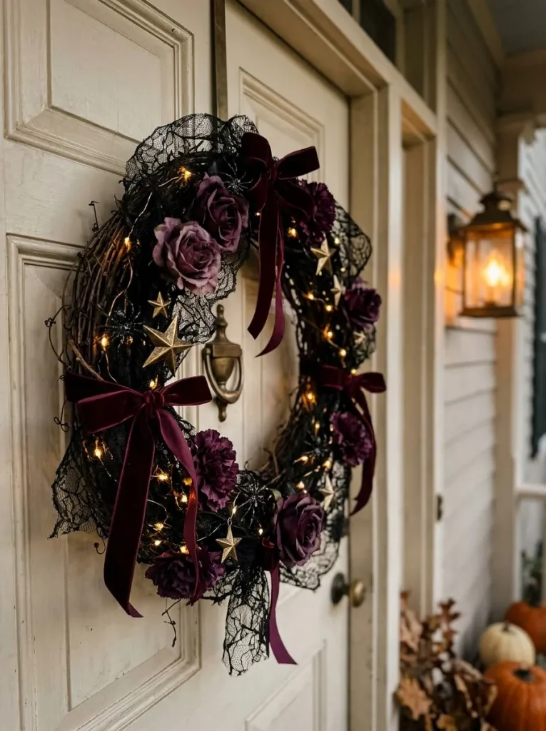 10. Adding Spooky Halloween Wreath Details