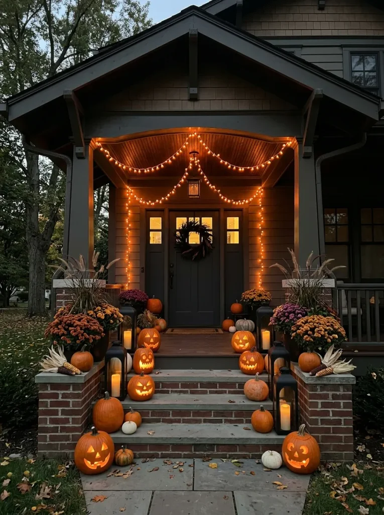 10. Orange String Light Canopy