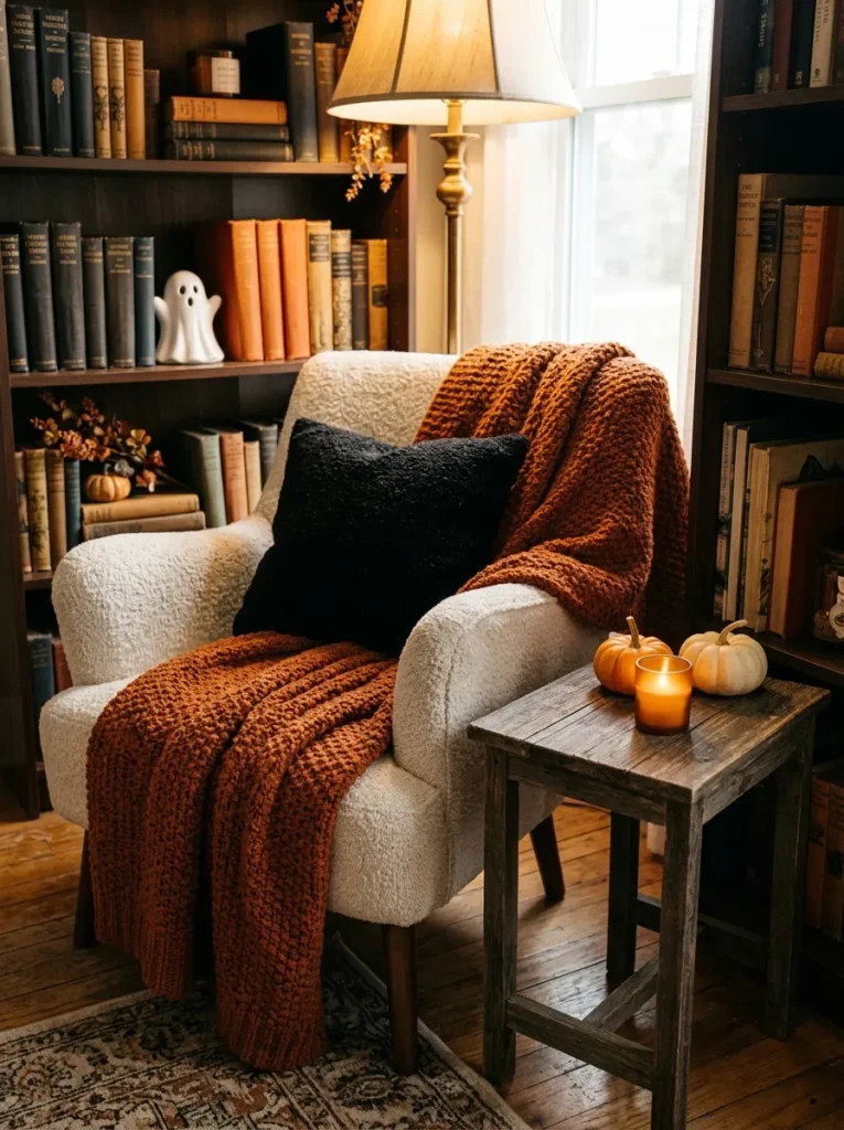 11. Cozy Halloween Reading Nook