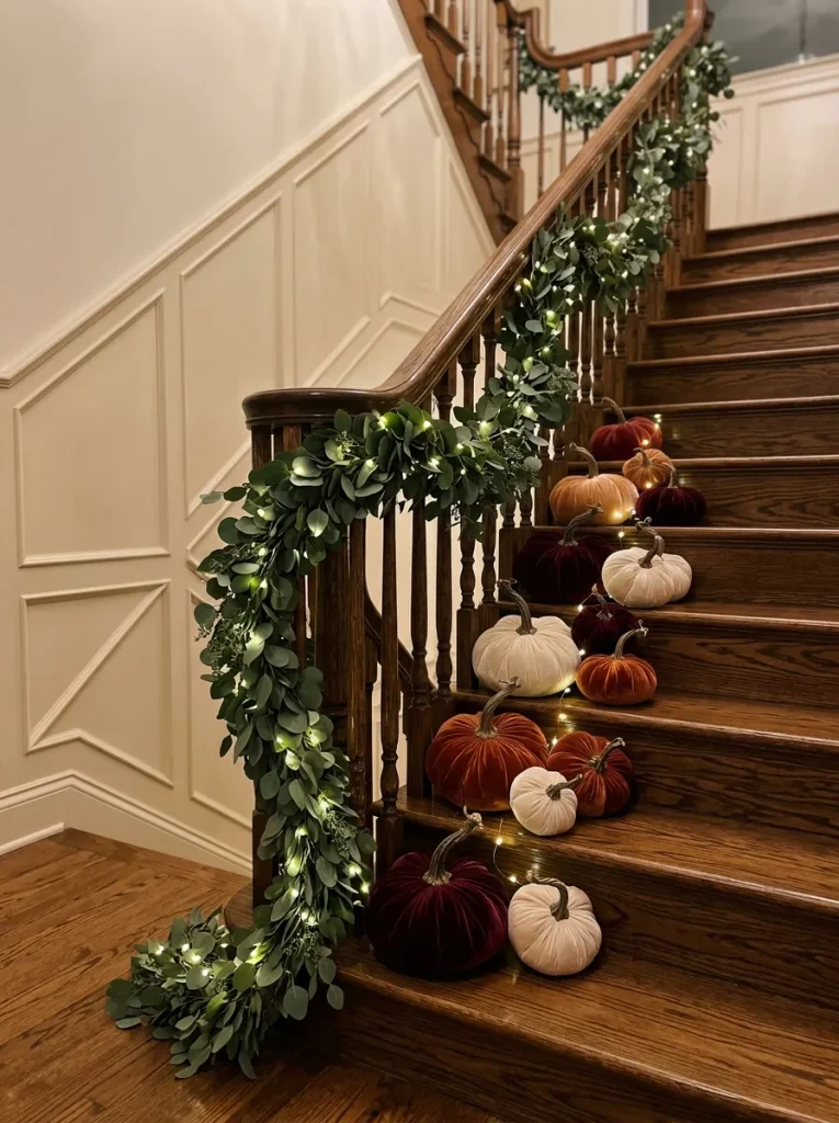 11. Velvet Pumpkin Staircase