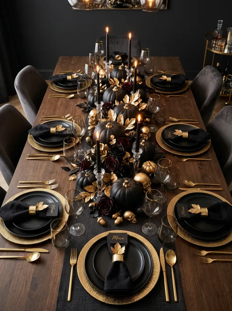 12. Black And Gold Table scape