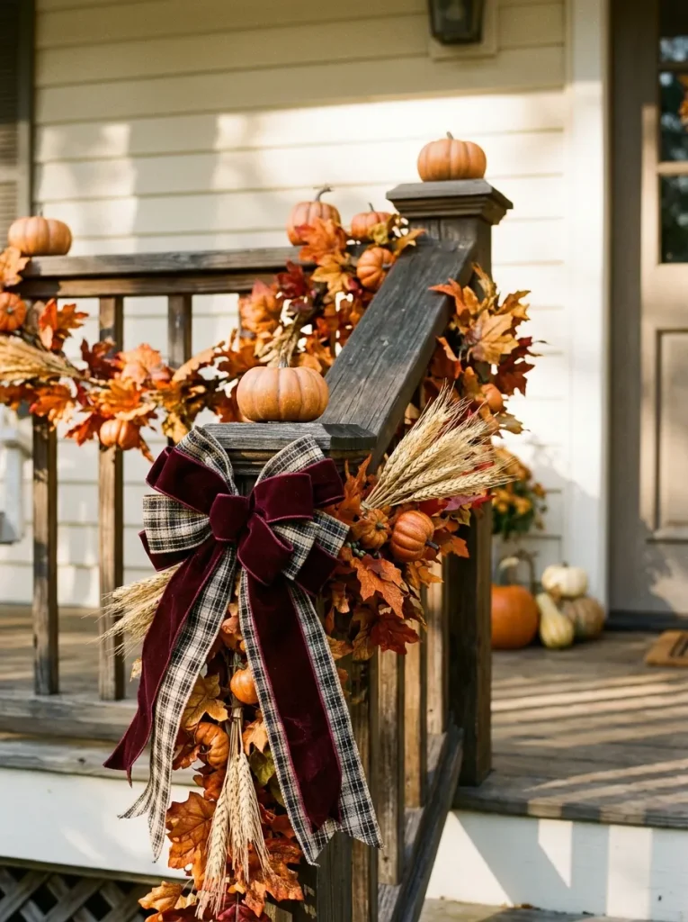 12. Decorating Porch Railings with Ribbons