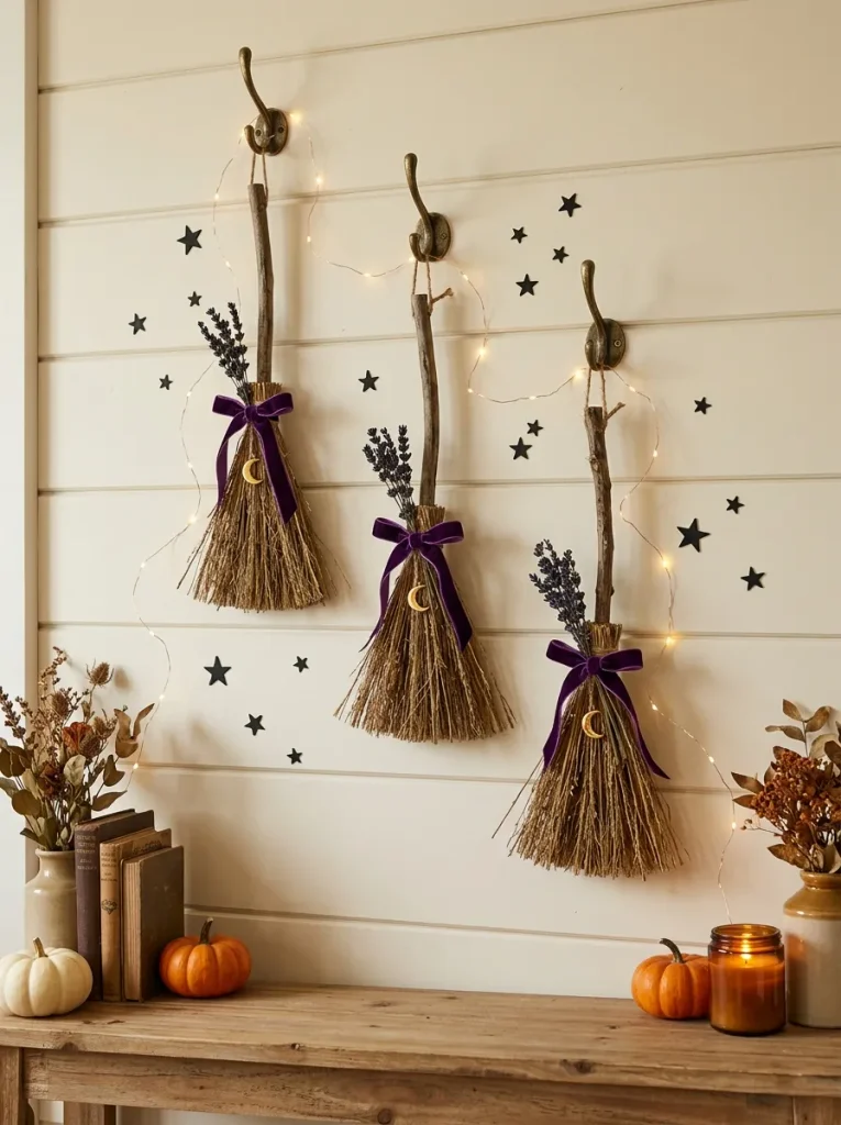 12. Enchanted Witch Broom Display