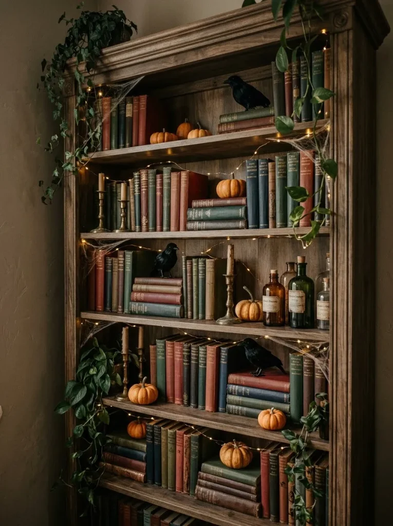 12. Haunted Bookshelf Arrangement