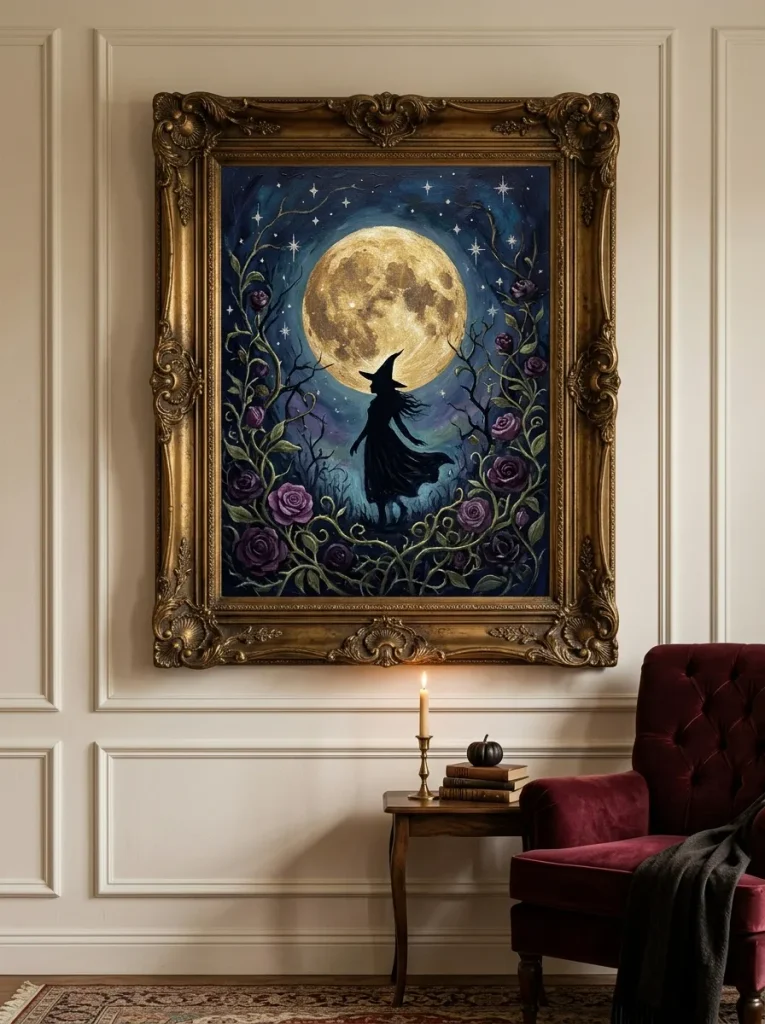 12. Moonlit Witch Botanical Canvas