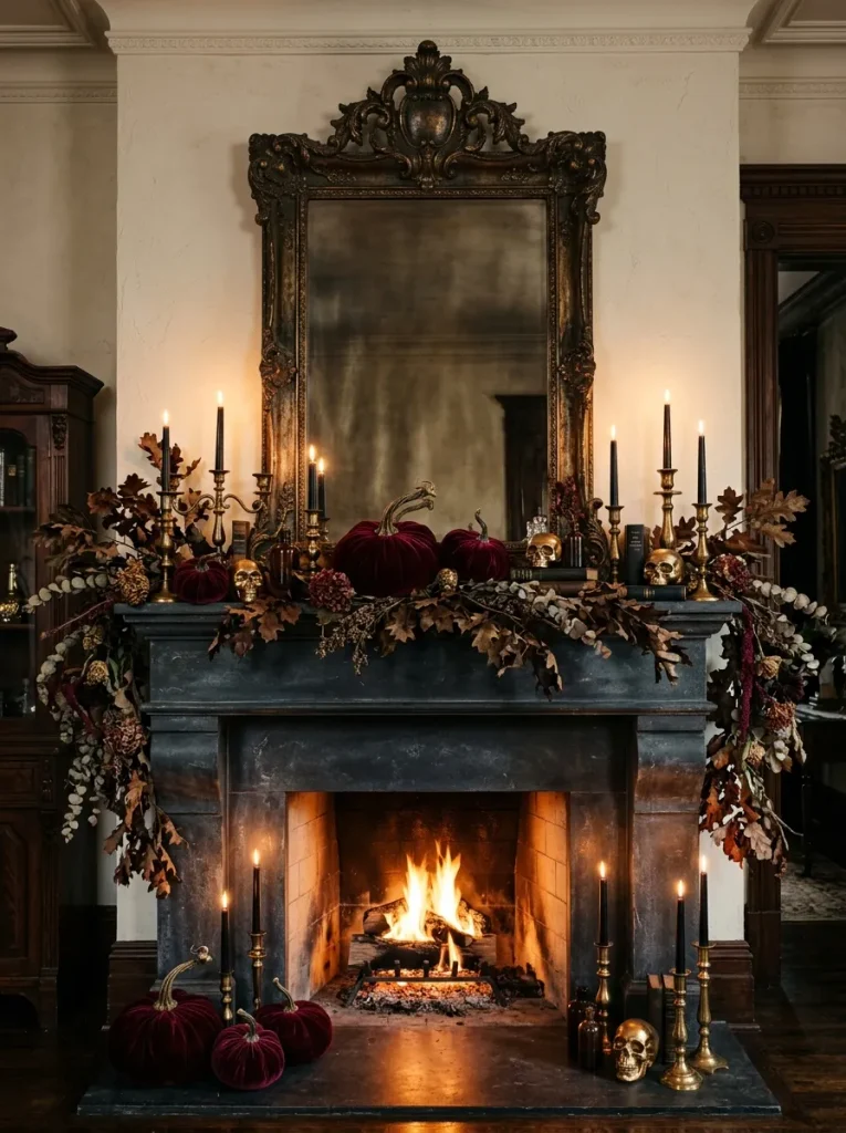 12. Vintage Haunted Fireplace Mantel
