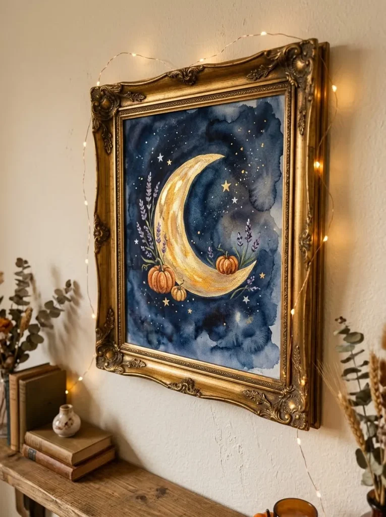 13. Enchanted Pumpkin Moon Painting