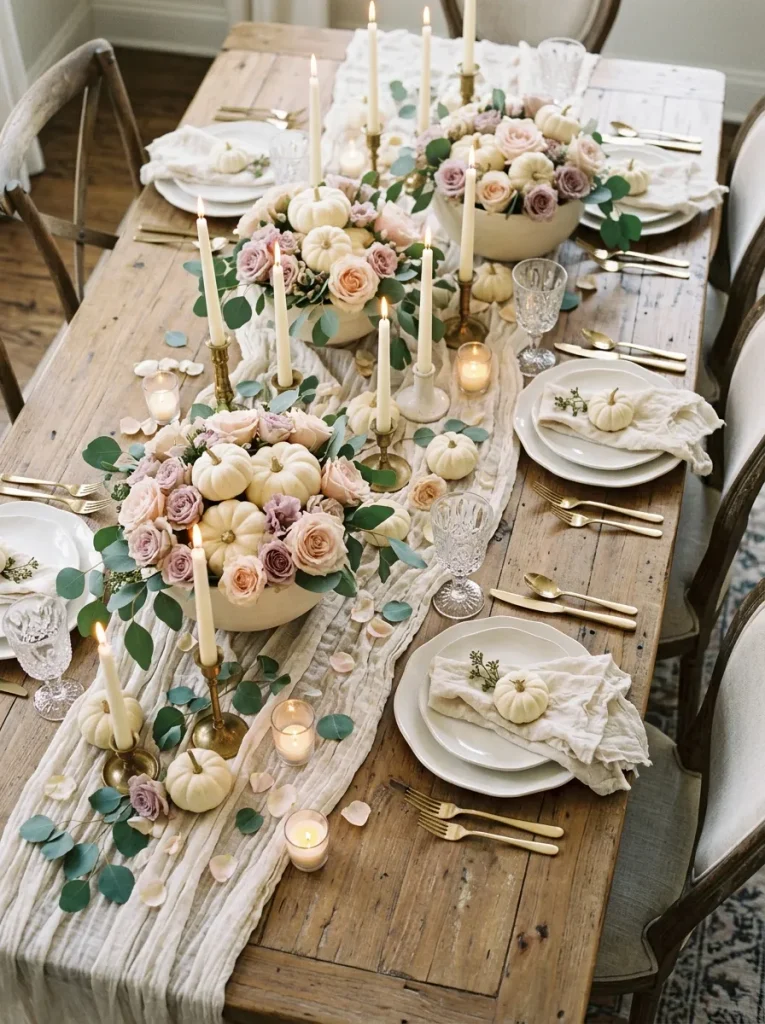 13. Ivory Pumpkin Floral Bowls