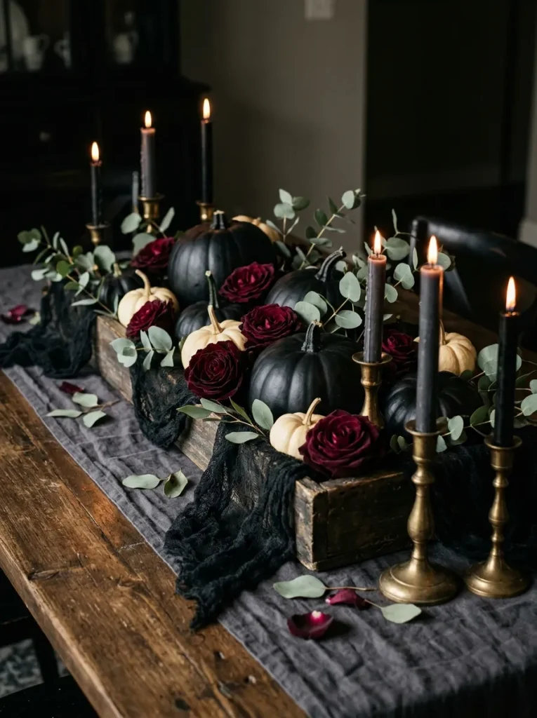 14. Gothic Pumpkin Centerpiece