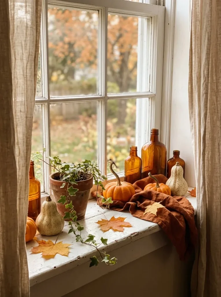 15. Autumn Window Sill Decor