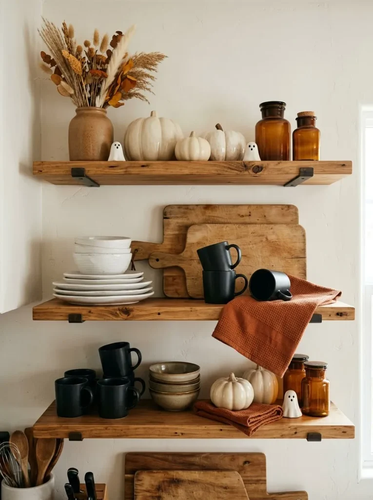 15. Halloween Kitchen Shelves