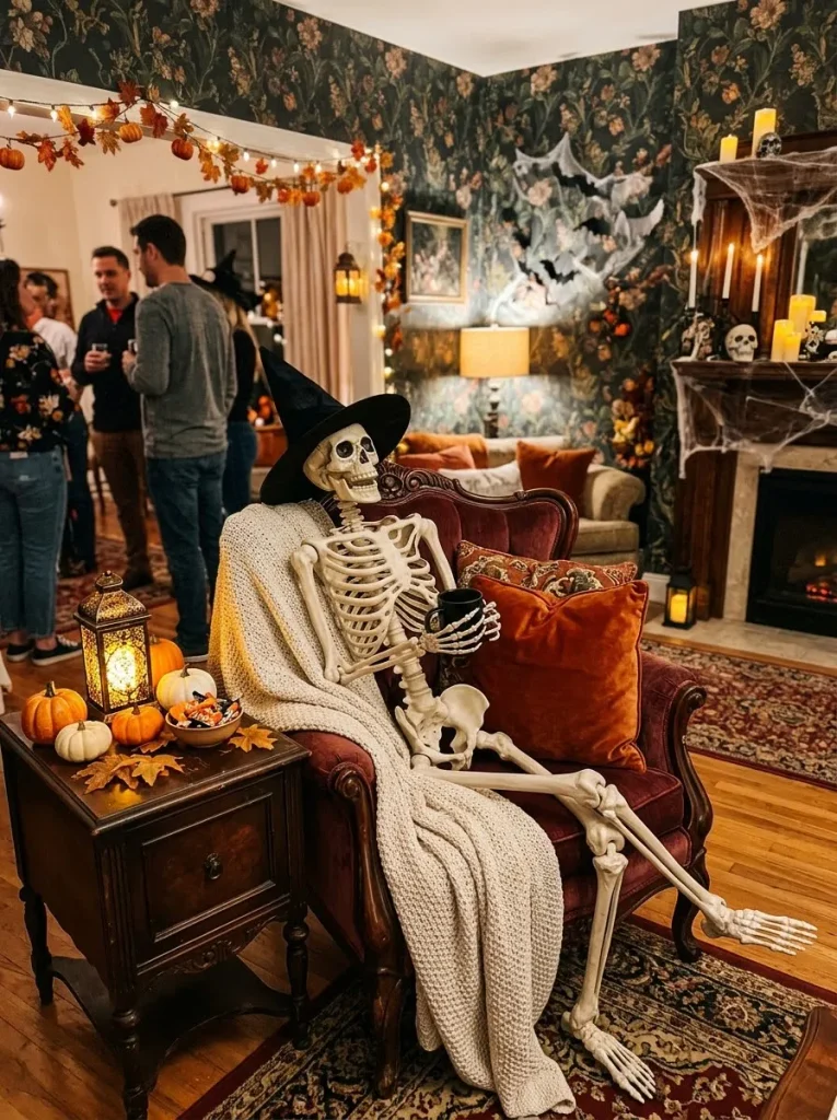 15. Halloween Skeleton Lounge Corner