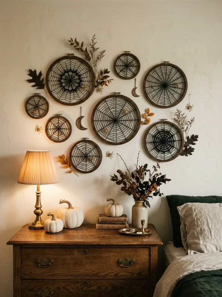 15. Halloween Spiderweb Wall Art