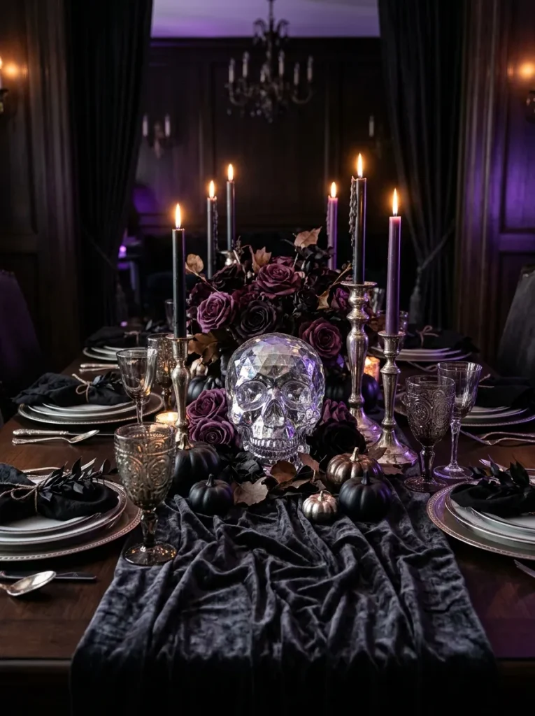 16. Elegant Crystal Skull Centerpiece