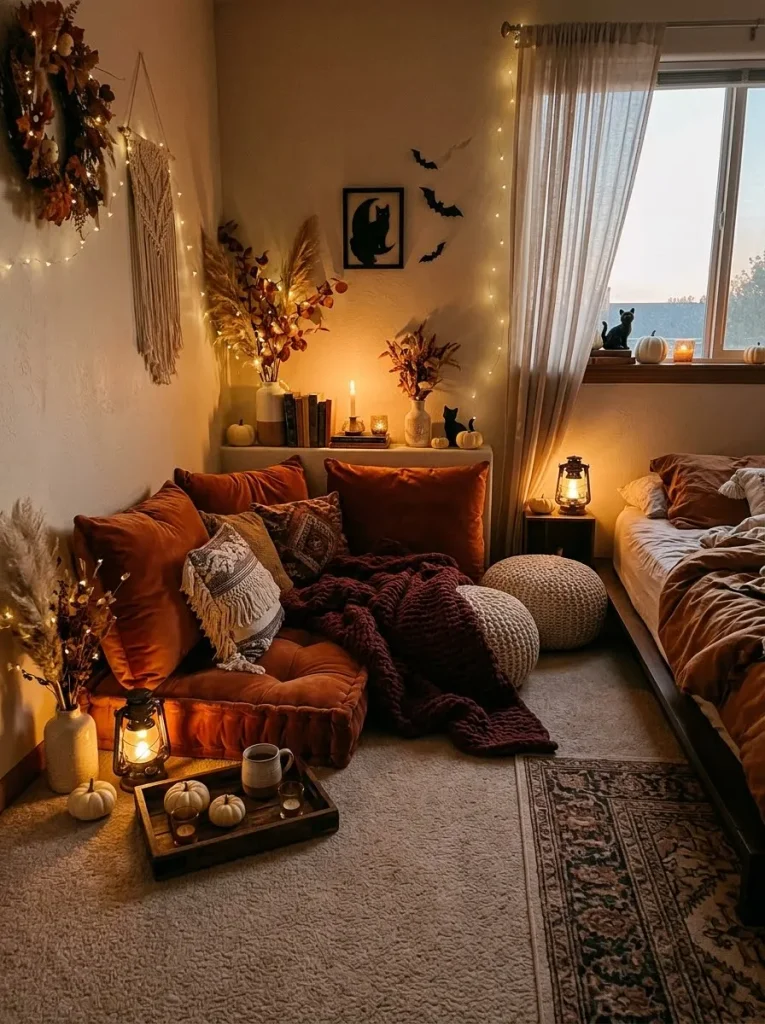 17. Cozy Halloween Floor Seating