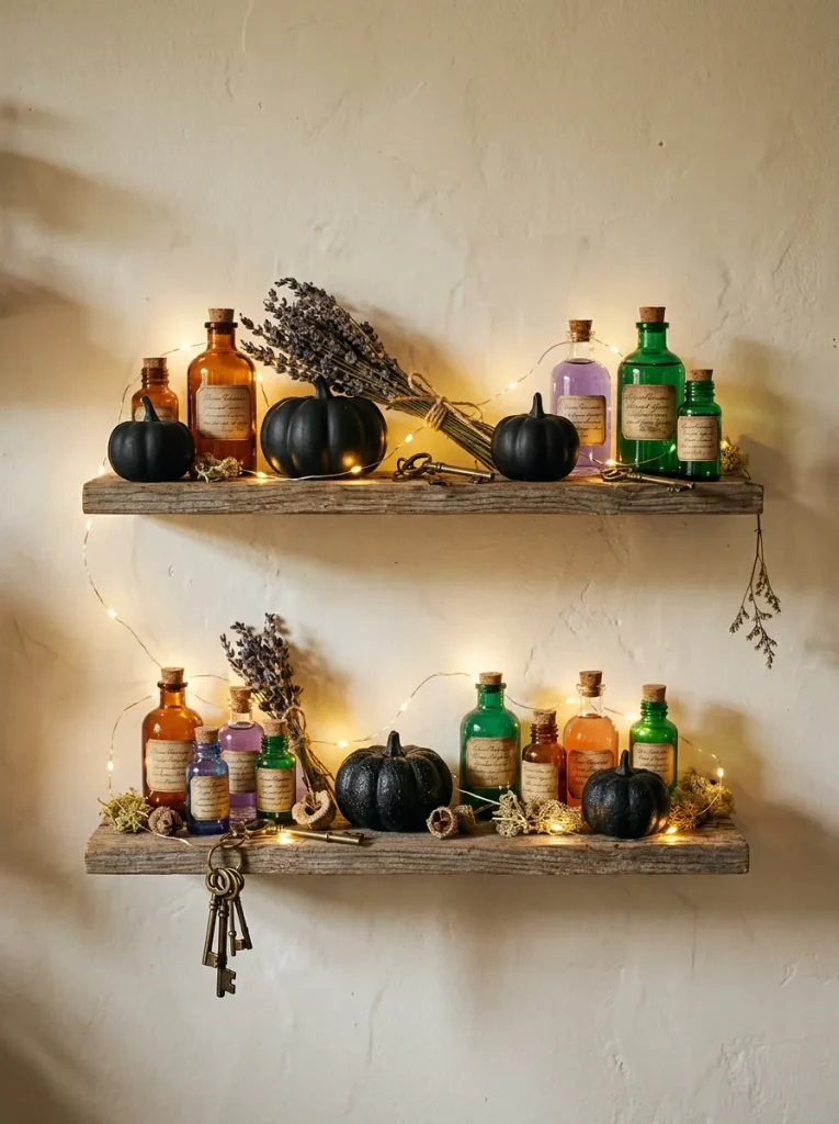 17. Enchanted Potion Bottle Shelves