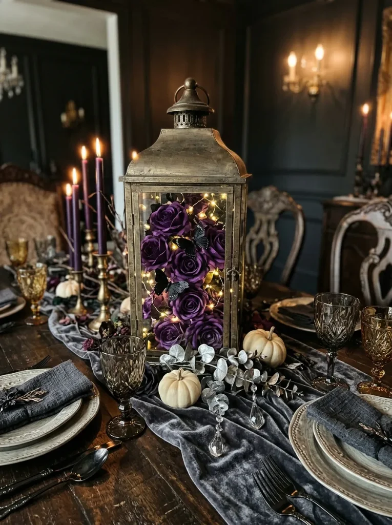 17. Enchanted Purple Rose Lantern
