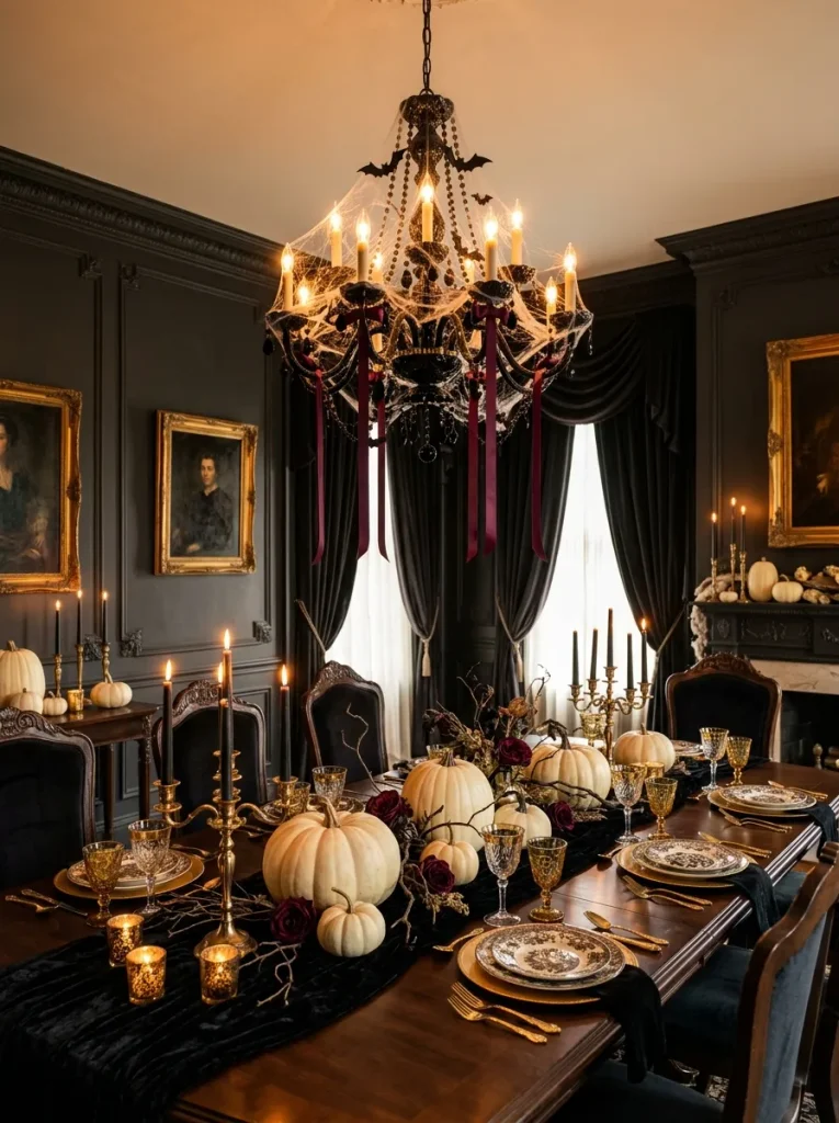 17. Gothic Halloween Chandelier Decor
