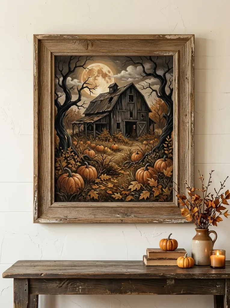17. Rustic Haunted Barn Painting