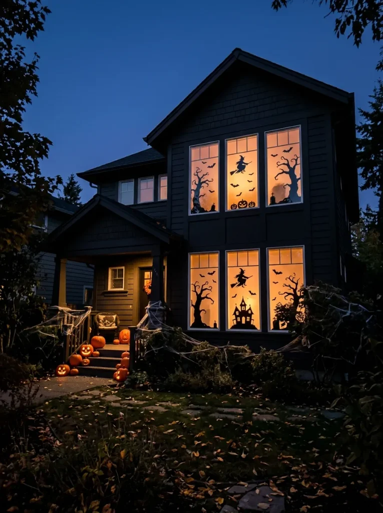 18. Haunted Window Silhouettes