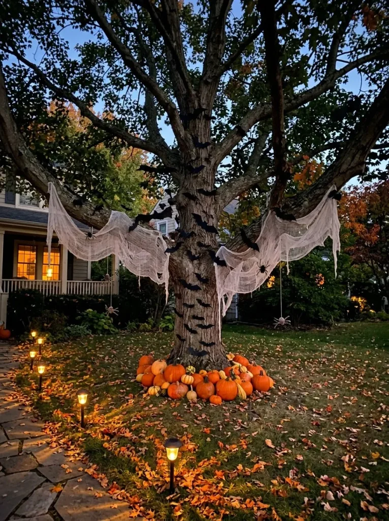 18. Spooky Outdoor Tree Decor