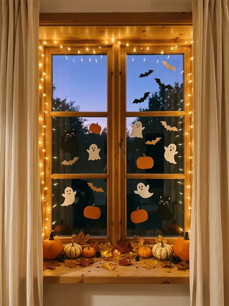 19. Cheerful Halloween Window Silhouettes