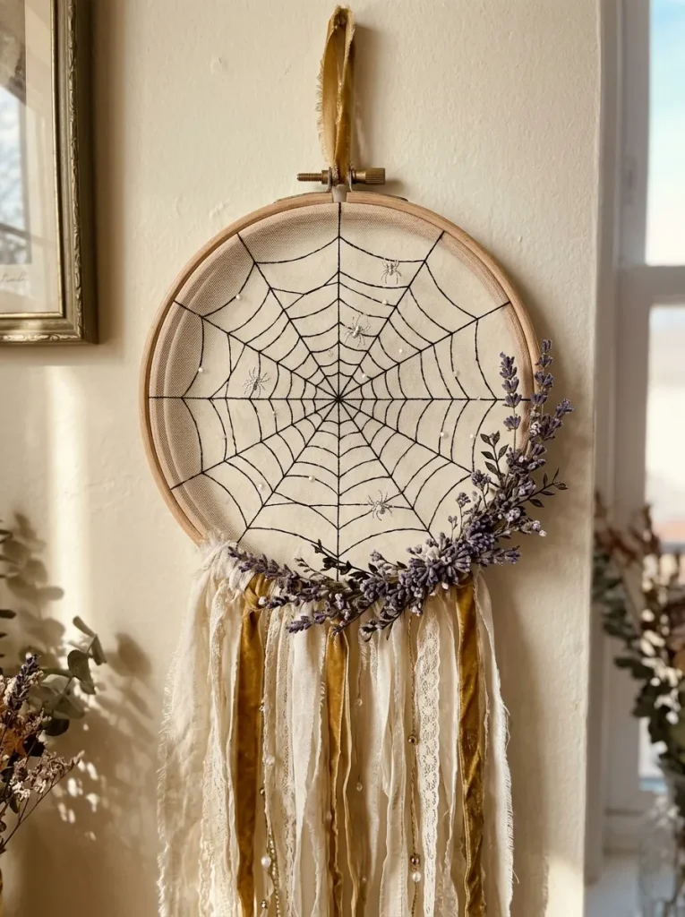 19. Enchanted Spiderweb Embroidery Hoop