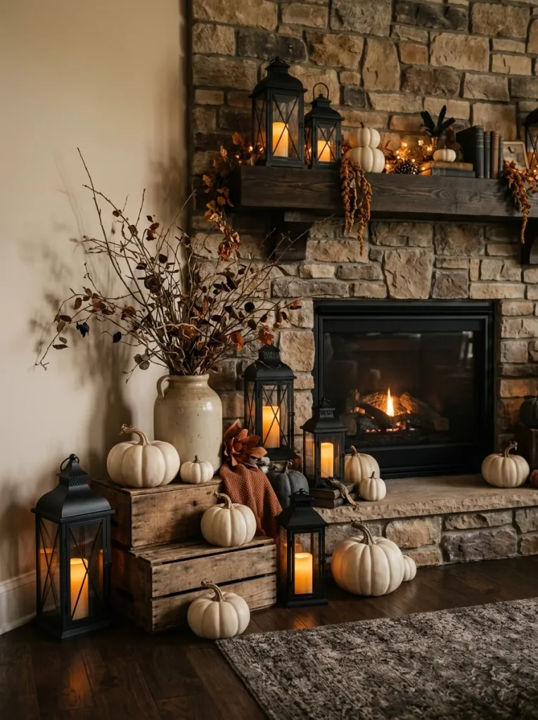 19. Haunted Halloween Fireplace Hearth
