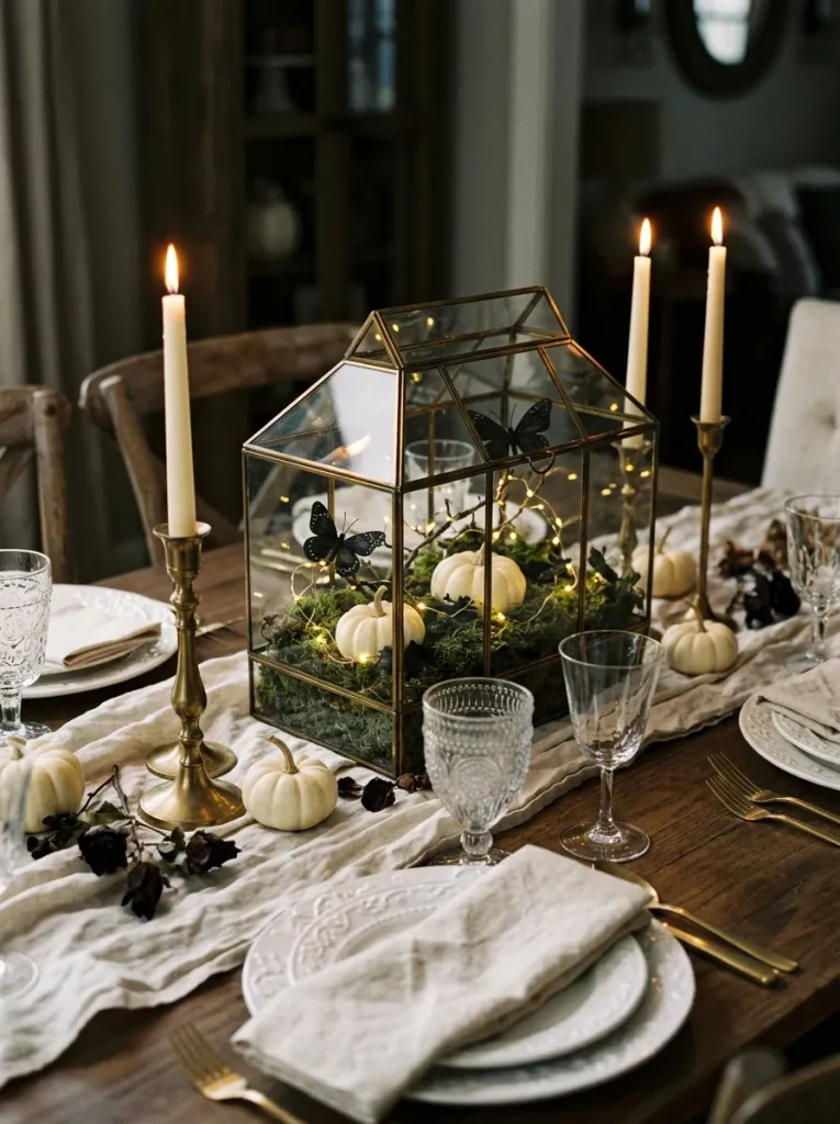 19. Haunted Ivory Pumpkin Terrarium