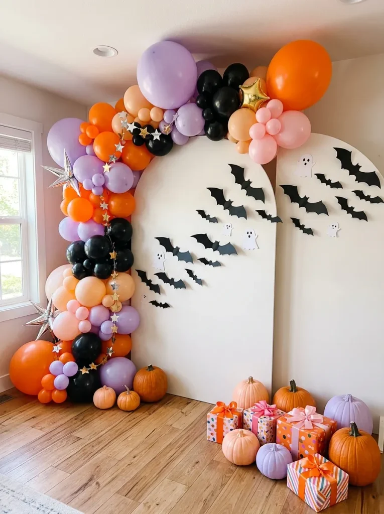 2. Colorful Halloween Balloon Arch