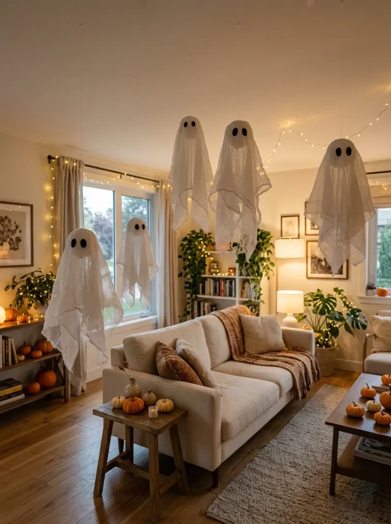 2. Floating Ghost Decorations