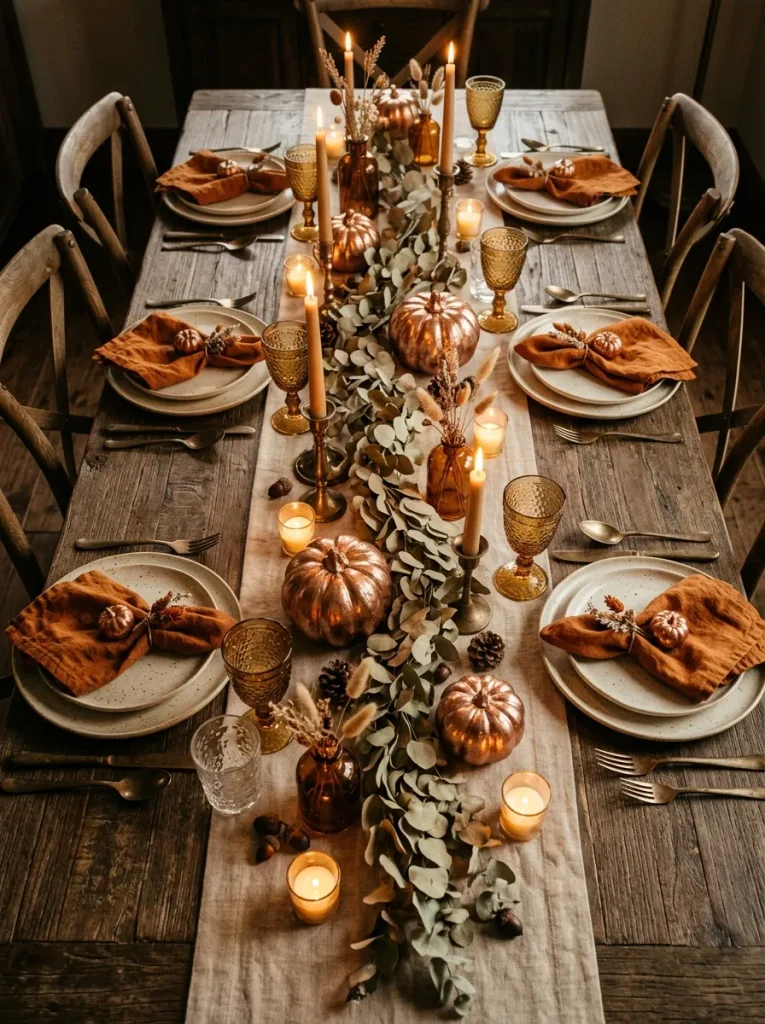 20. Copper Pumpkin Dinner Setting