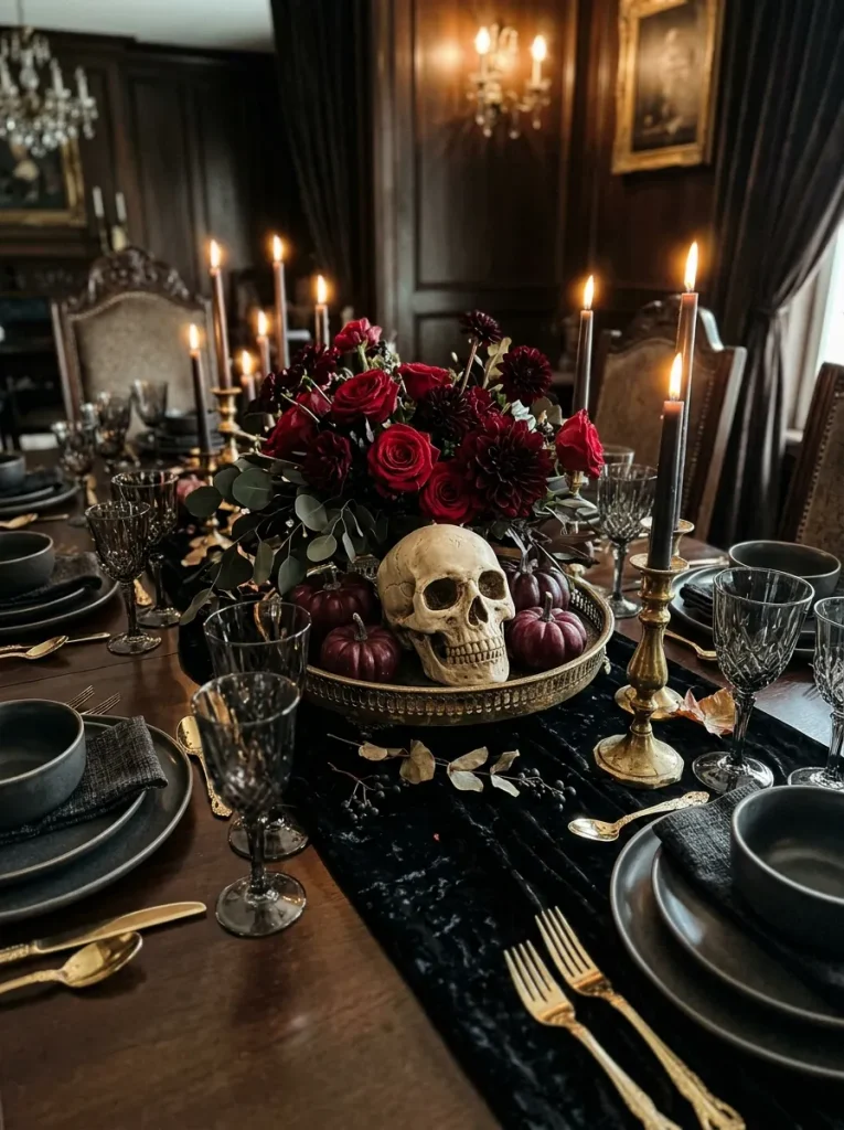20. Crimson Rose Skull Garden