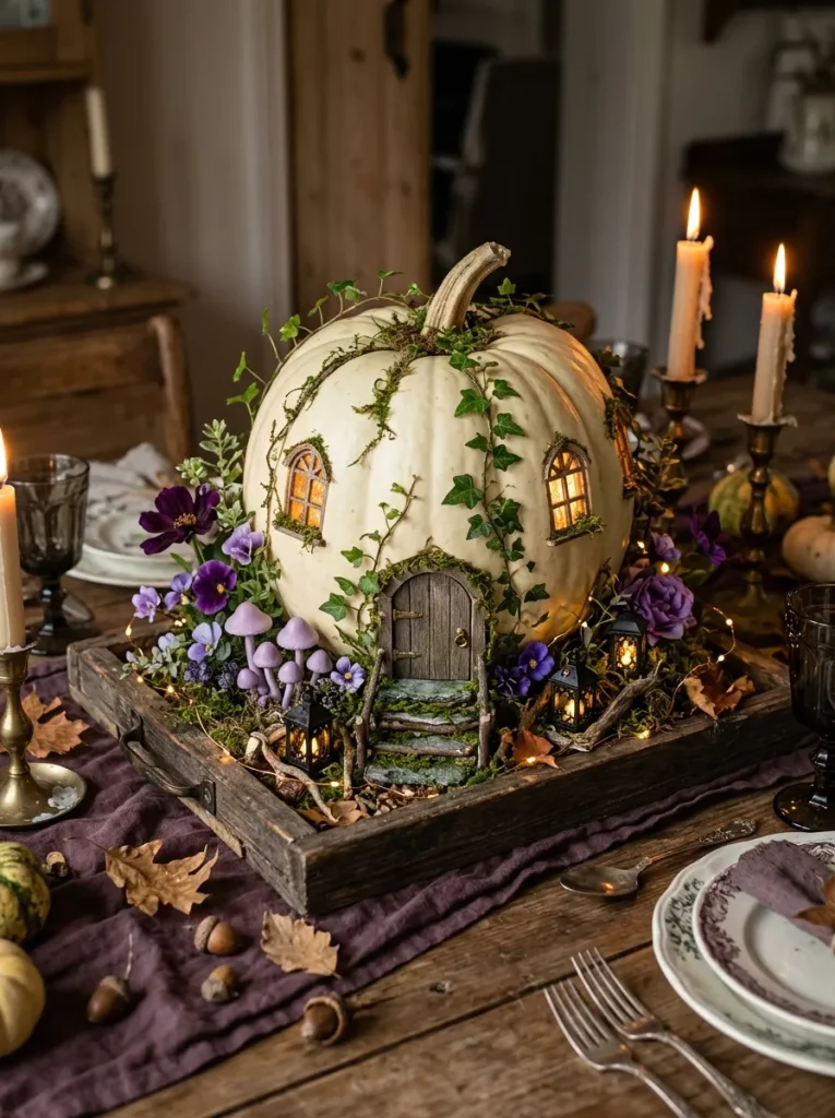 20. Enchanted Pumpkin Fairy Garden
