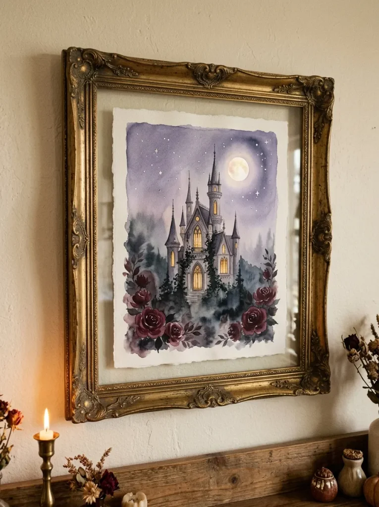 20. Romantic Haunted Castle Watercolor