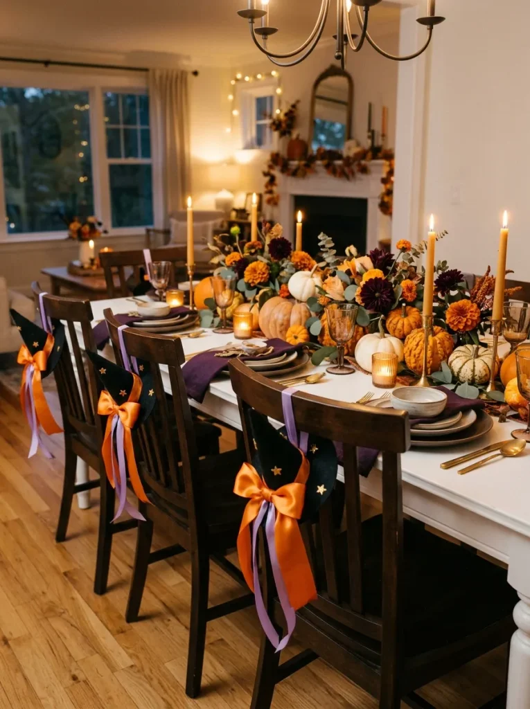 20. Witch Hat Chair Decorations
