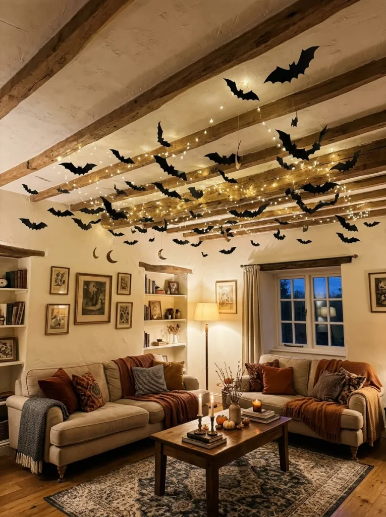 21. Enchanted Halloween Ceiling Bats
