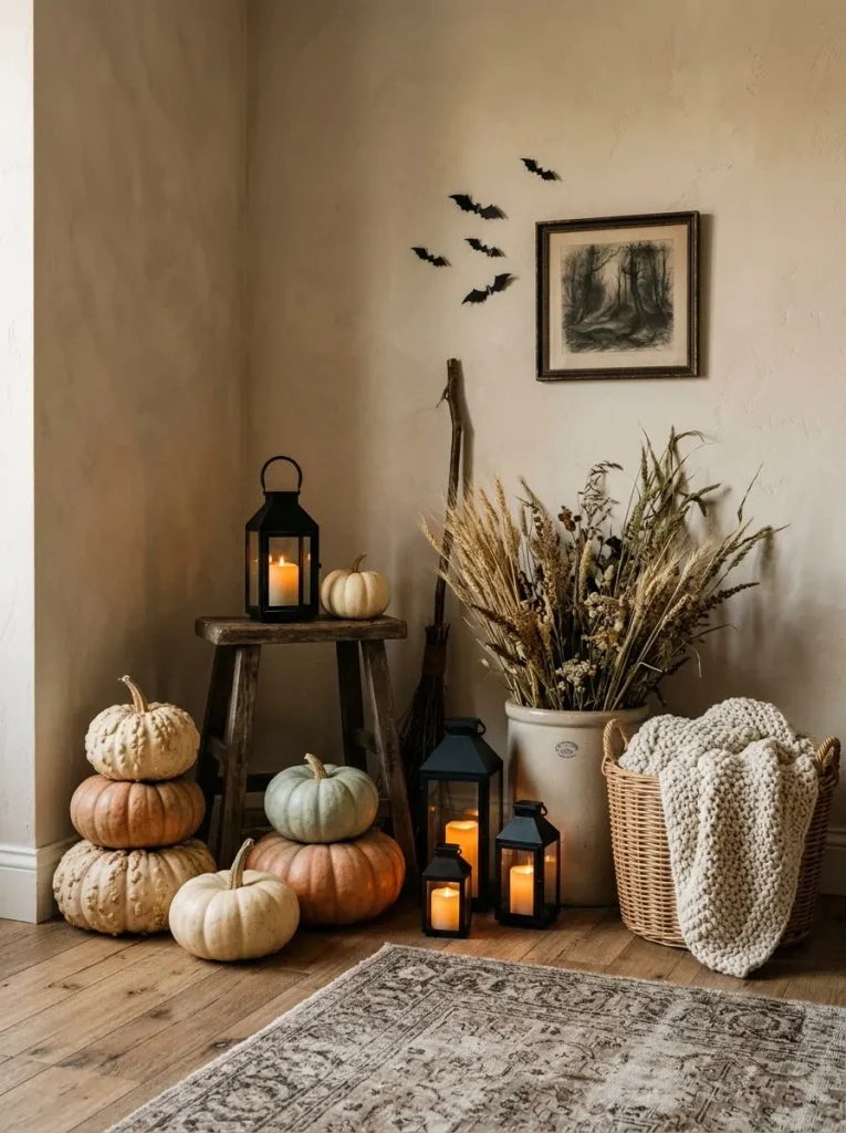 22. Cozy Haunted Pumpkin Corner