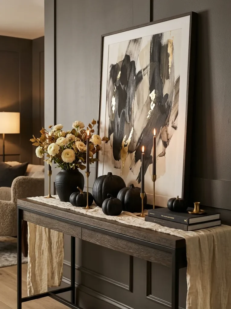 23. Elegant Black and Gold Decor