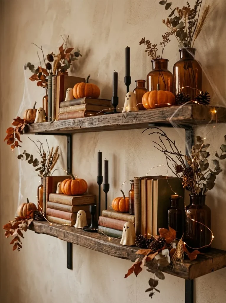 25. Halloween House Decor Shelf