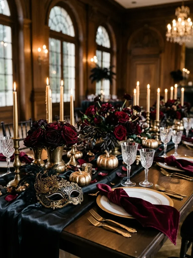 25. Midnight Masquerade Table Setting