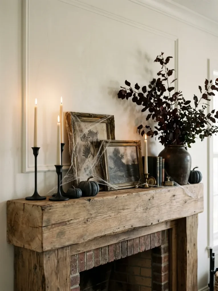 3. Elegant Black Mantel