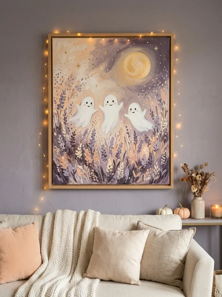 3. Glowing Ghost Canvas Painting