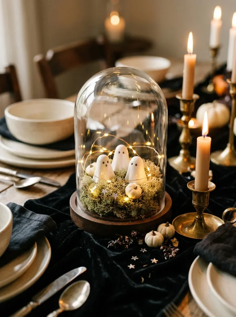 3. Glowing Ghost Glass Cloche