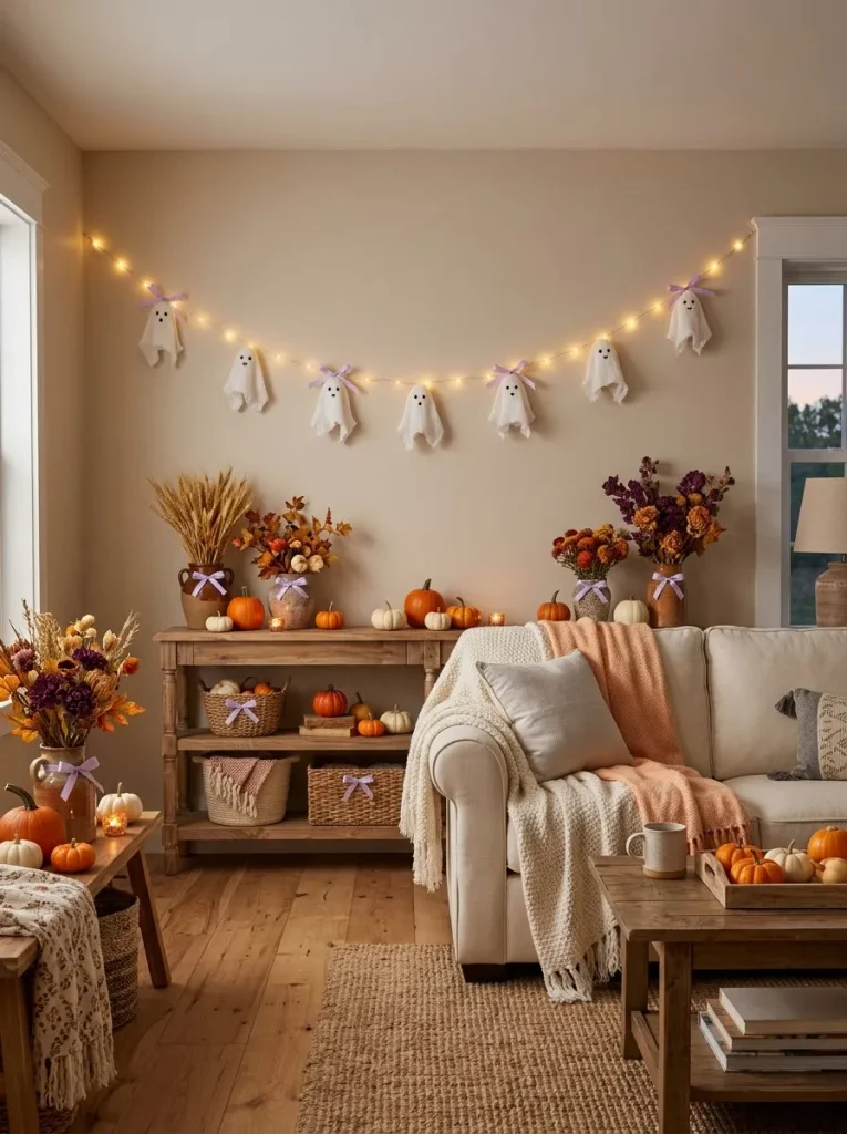 3. Glowing Ghost Wall Garland