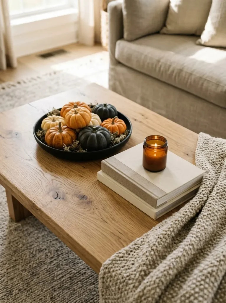 3. Pumpkin Coffee Table Styling