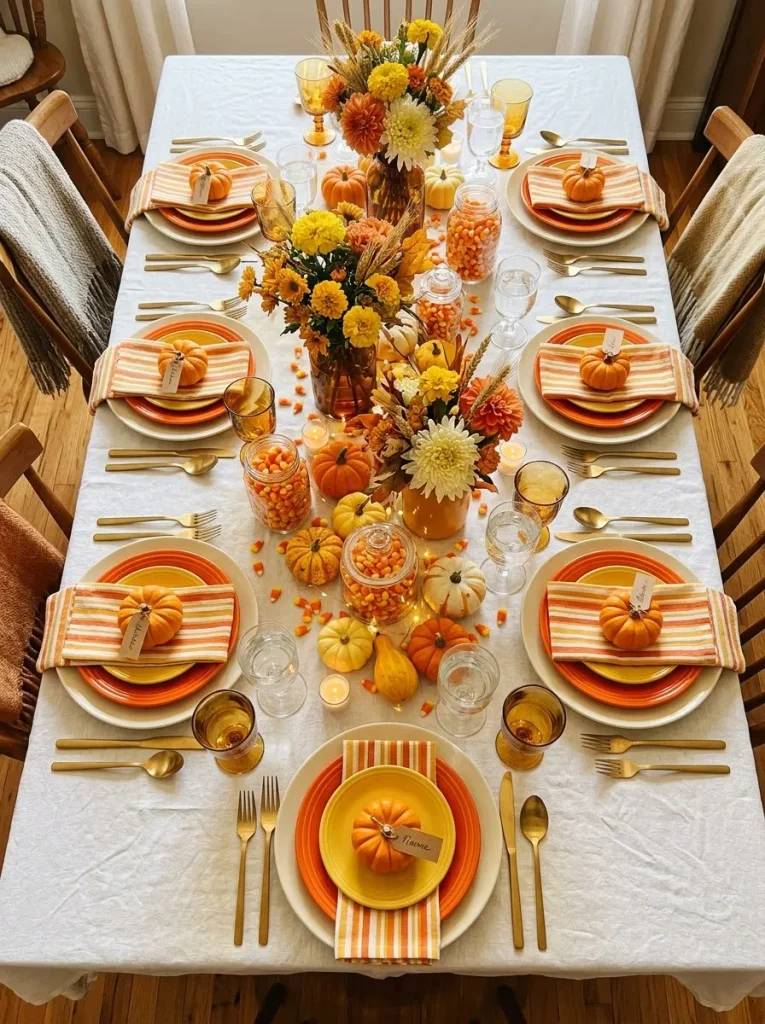 4. Candy Corn Table Setting